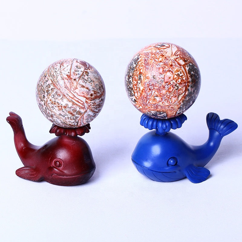 Wholesale High Quality Gemstone Healing Folk Natural Red Net Stone Sphere Crystal Craft Or Decoration