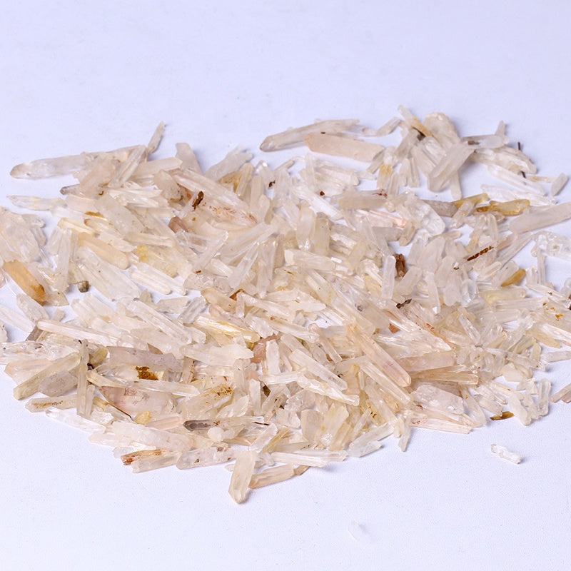 Wholesale Natural Polished Clear Quartz Crystal Strip Yellow Crystal Stone Slender Strips Rough For Decoration