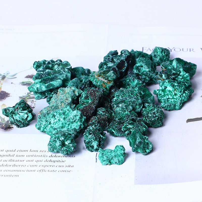 Natural High Quality Wholesale Bulk Natural Spiritual Healing Gemstone Raw Mineral Specimen Malachite Quartz Rough Stone