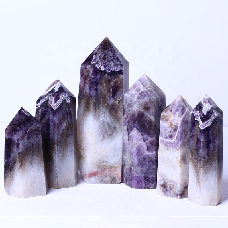 Hot Sale Dream Amethyst Tower Wholesale Bulk Gemstone High Quality Point Tower Crystal Stone Wand For Decoration