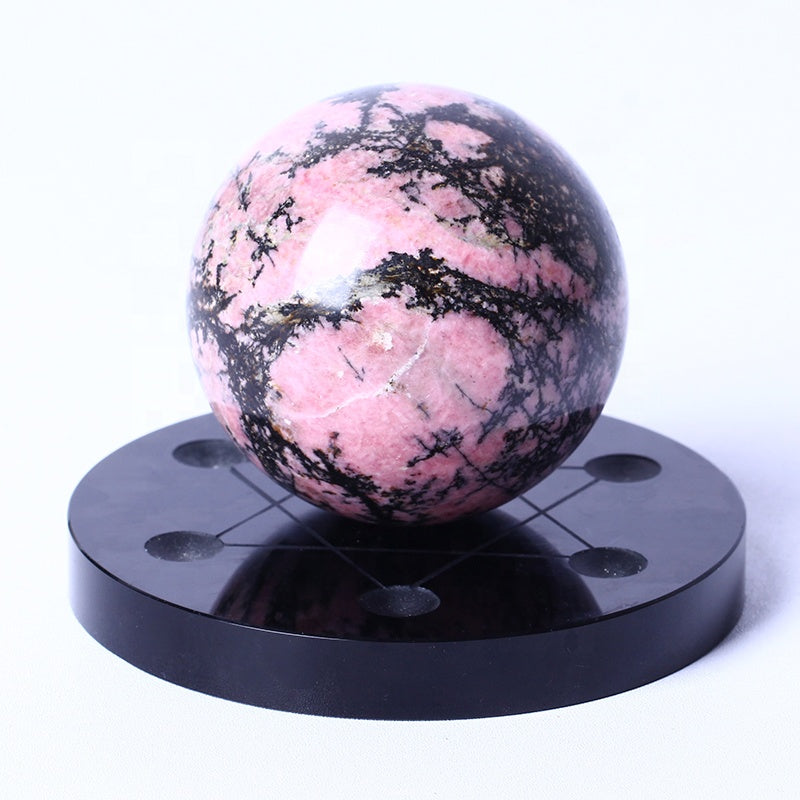 7High Quality Crystals Wholesale Bulk Natural Healing Gemstone Stones Rhodonite Spheres Polished Pink Crystal Balls For Fengshui