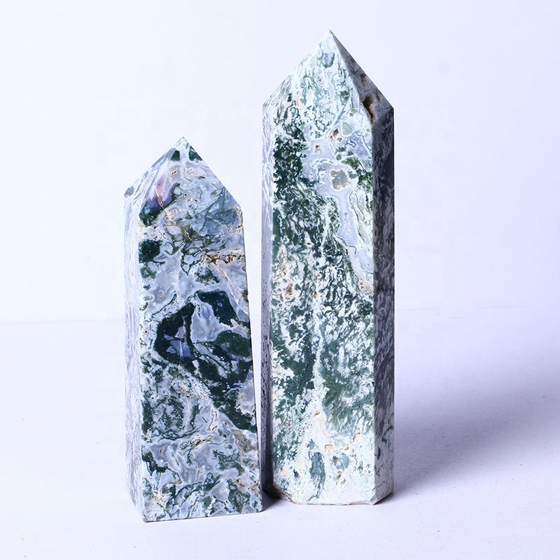 Wholesale High Quality Natural Quartz Points Wand Rock Crystal Moss Agate Towers Single Points For Healing