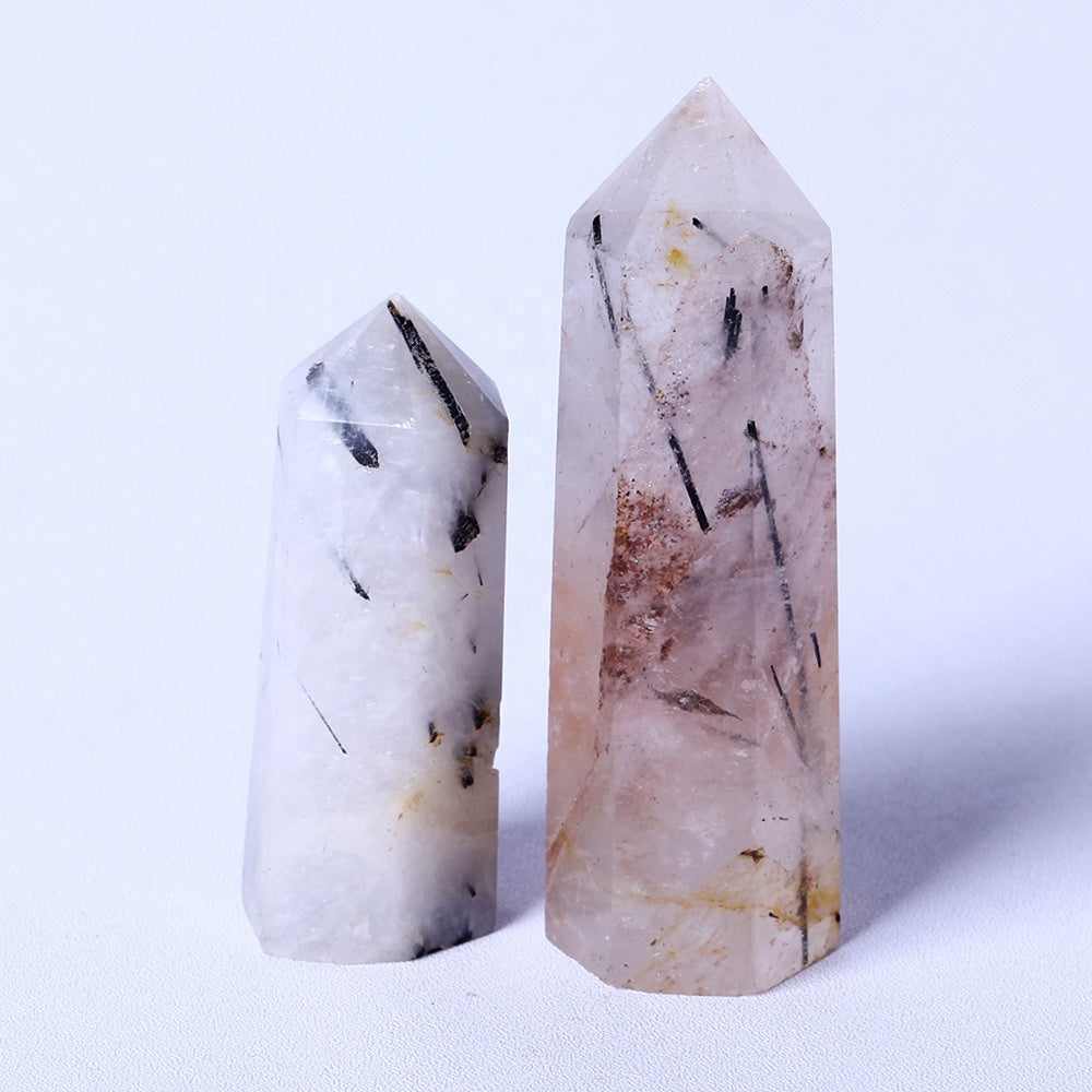 Wholesale Natural Healing Crystal Stones Raw Gemstone Wand Black Tourmaline Tower Crystal Crafts Quartz Points For Decoration