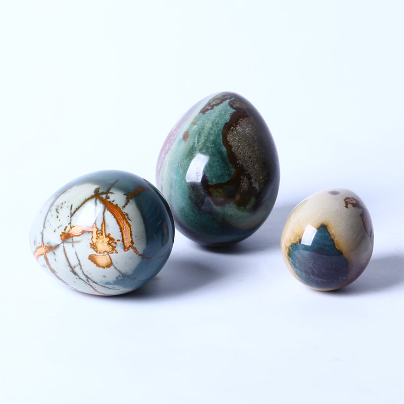 Reiki Gemstone Polychrome Eggs for Gifts Arrival Healing Crystal Jasper Eggs Collectible Decorative Ocean Stone New Folk Art