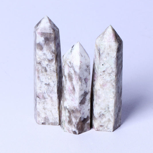 Wholesale Natural Crystal Healing Obelisk Raw Gemstone Wand Pink Tourmaline Tower Crystal Points For Collection