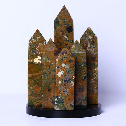 Wholesale Bulk Spiritual Quartz Obelisk Healing Stone Rainbow Forest Towers Point For Decoration