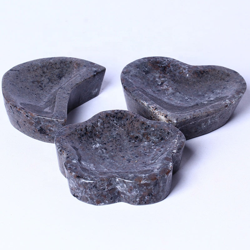 High Quality Bulk Wholesale Natural Hand Carved Healing Polished Rough Stones Crystal Crafts Yooperlite Bowl For Collection Home