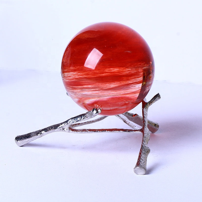 Wholesale Healing Crystal Ball Polished Red Smelting Quartz Crystal Sphere Crystal Crafts For Home Decoration
