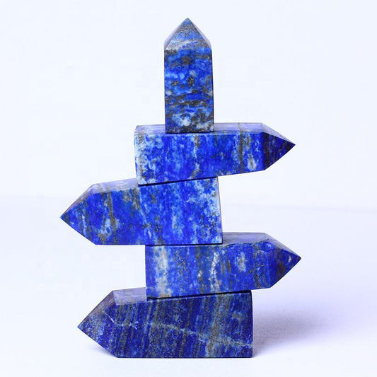 Wholesale High Quality Natural Crystal Wand Lapis Lazuli Tower Wand Point Quartz Crystal Tower For Healing