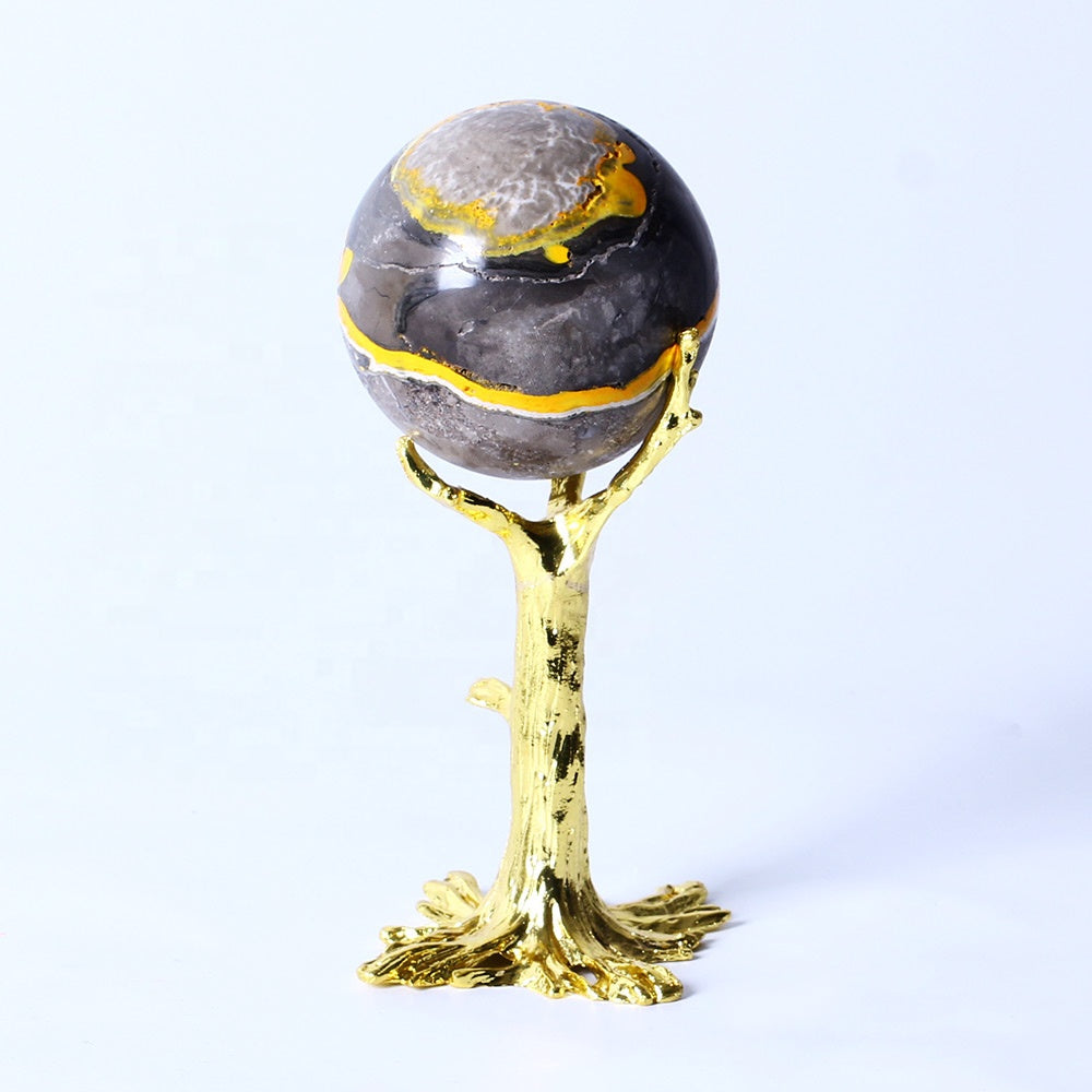 High Quality Wholesale Beautiful Polished Healing Quartz Crystal ball Natural Bumblebee Sphere For Home Decoration