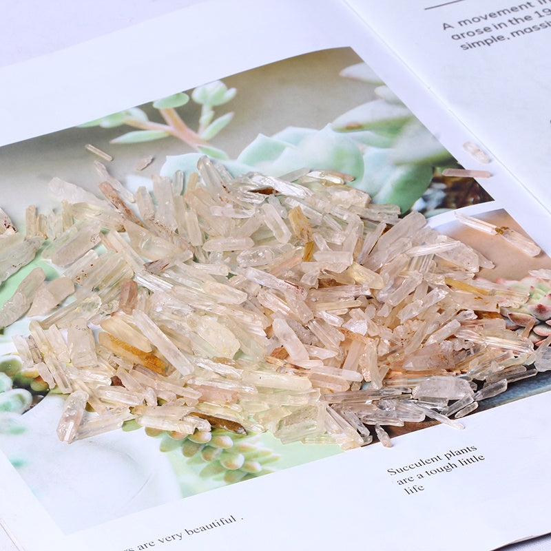 Wholesale Natural Polished Clear Quartz Crystal Strip Yellow Crystal Stone Slender Strips Rough For Decoration