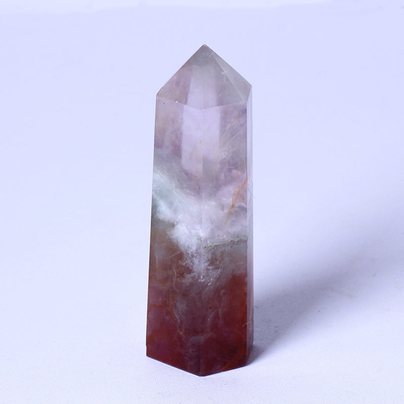 Bulk Wholesale bulk Spiritual Quartz Obelisk Healing Stone Tower natural rainbow fluorite Towers crystal Point Wand for decorate