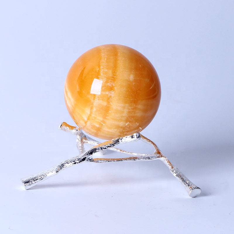 Healing Crystal Ball Calcite Sphere Crystal Crafts for Home Decoration Hot Sale Natural Polished High Quality Honey Orange GUFAN