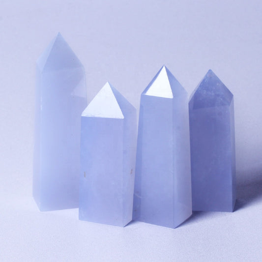 Natural High Quality Wholesale Bulk Natural Quartz Spiritual Healing Gemstone Blue Chalcedony Tower Crystal Magics Stones For H
