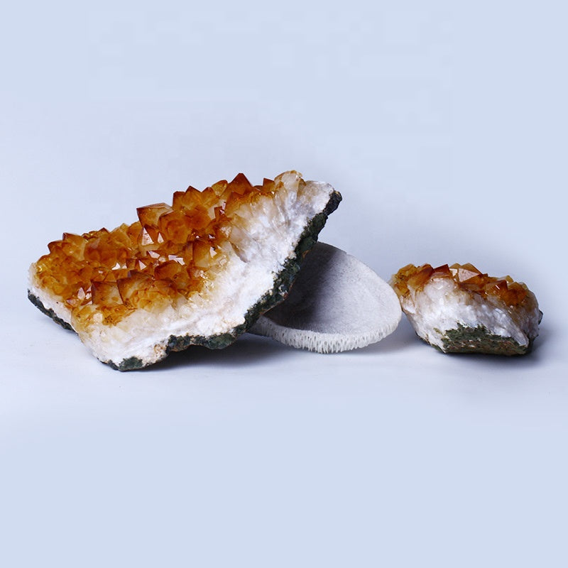 Wholesale Brazilian Healing Minerals Natural Druzy Quartz Citrine Cluster Chunk For Home Decoration