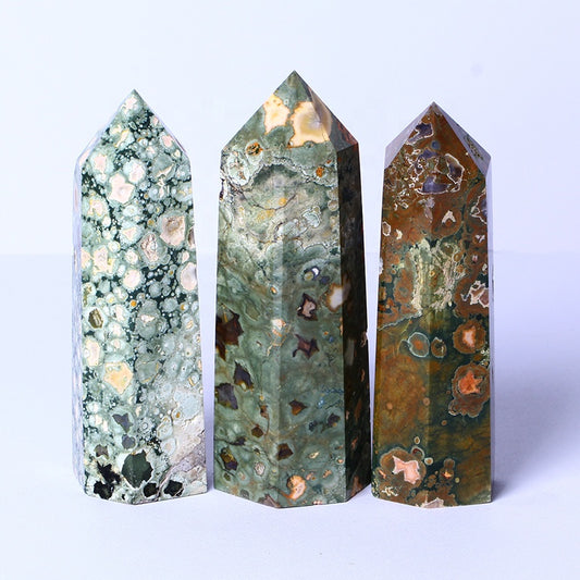 Wholesale bulk Spiritual Quartz Obelisk Healing Stone Tower Green strawberry quartz Towers Point Wand for decoration