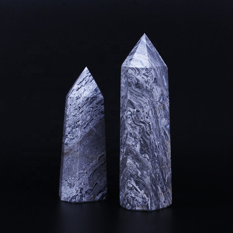 wholesale natural crystal wand Picasso Jasper quartz crystal point tower for healing