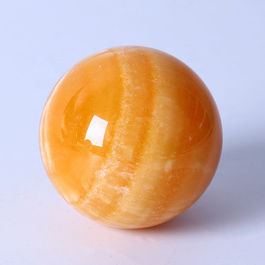 Healing Crystal Ball Calcite Sphere Crystal Crafts for Home Decoration Hot Sale Natural Polished High Quality Honey Orange GUFAN