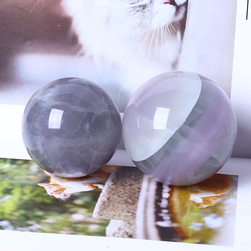 Wholesale Polished Healing Quartz Crystal ball High Quality Natural Gemstone Rainbow Fluorite Crystal Spheres For Decoration