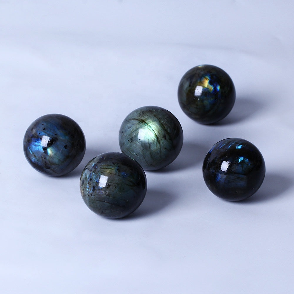Flashing Mini Labradorite Sphere Mineral Crystal Quartz Ball Healing Stones Top Quality Natural Home Decoration Crystal Image