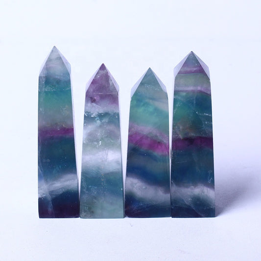 Wholesale Natural Crystal Rainbow Fluorite Tower Point Healing Stone Druzy Gemstone For Home Decoration