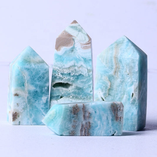 7.Wholesale Natura Healing Crystal Wand Hemimorphite Tower High Quality Natural Home Decoration Crystal Image Folk Home Decoration