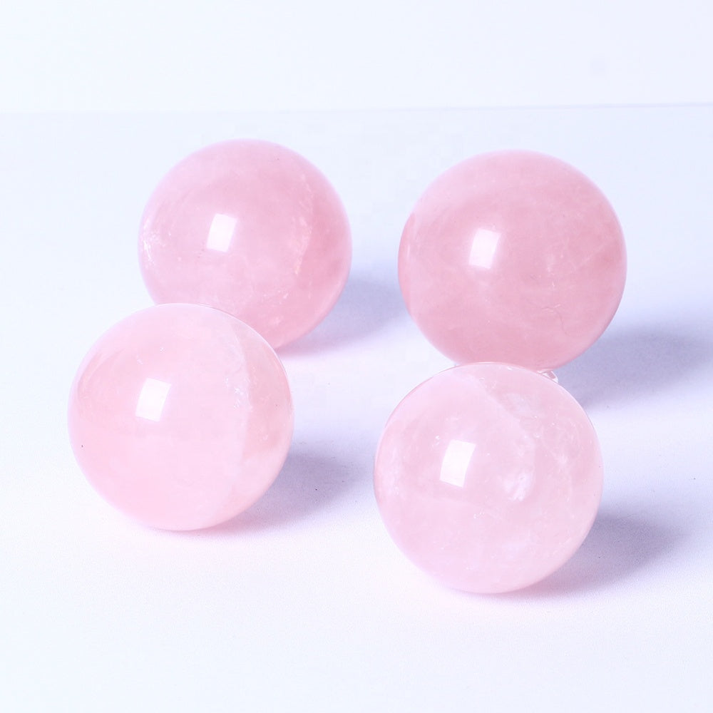 High Quality Crystals Wholesale Bulk Natural Healing Stones Rose Quartz Spheres Pink Crystal Balls For Fengshui
