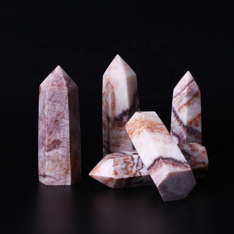 wholesale natural crystal wand Pork stone wand point quartz crystal Crafts tower for healing