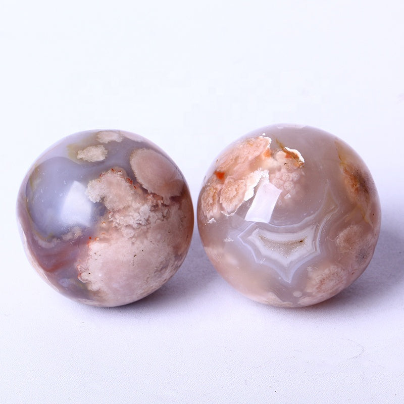 Wholesale High Quality Bulk Healing stones Natural Polished Flower Agate Balls Cherry Agate Spheres For Decoration