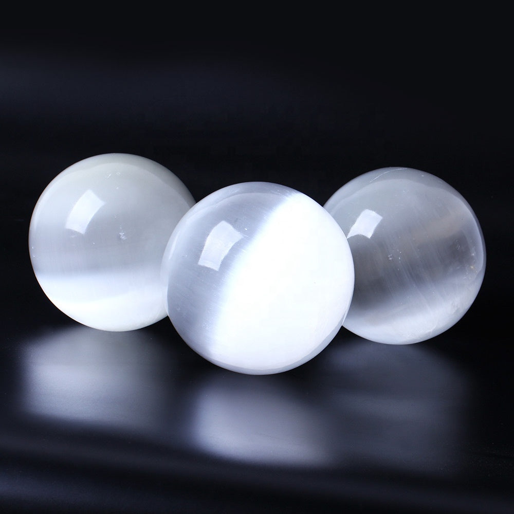 Wholesale Highly Polished Selenite Sphere Gemstone Ball Flash Selenite Sphere Crystal Magic Ball for Healing Home Decoration