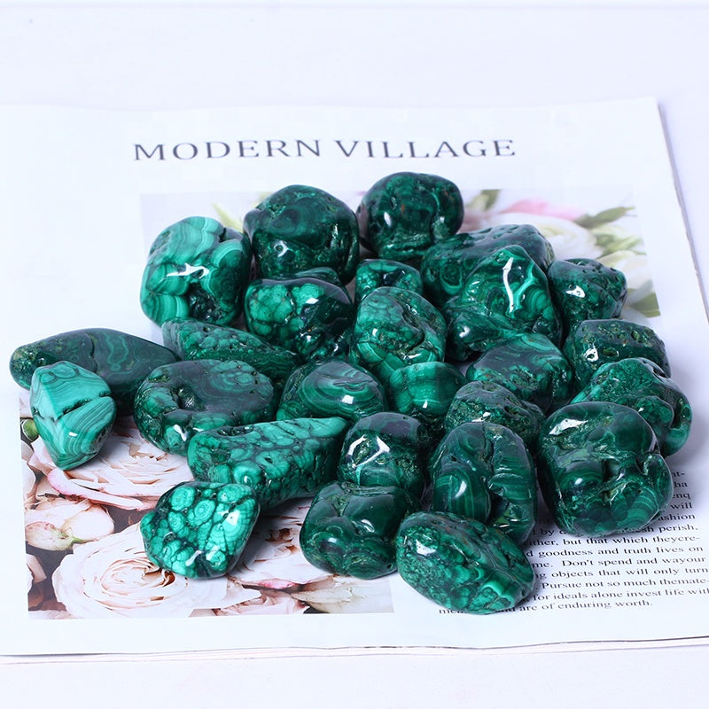 Wholesale High Quality Natural Polished Rough Energy Stones Malachite Tumble Stone Crystal Crafts Gemstone For Home Decoration