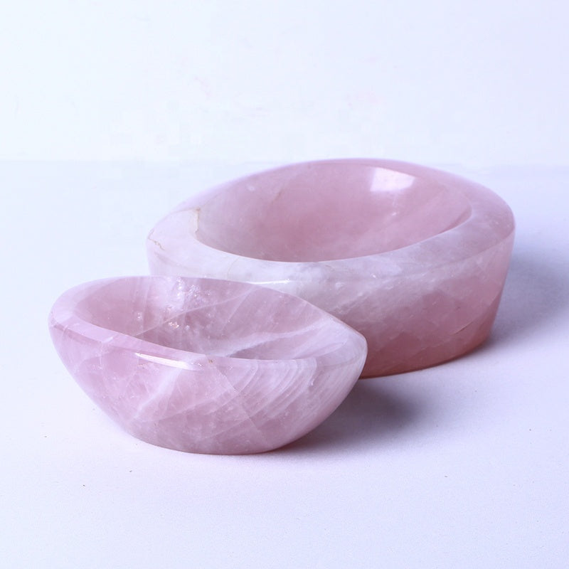 High Quality Polished Healing Quartz Bowl Various Size Purpel Rose Quartz Bowl Crystal Craft Bowl For Decoration