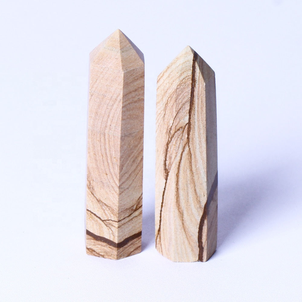 Popular Natural Gemstone Wand Healing Stone Striated Crystal Tower Serpeggiante Crystal Point For Home Decoration