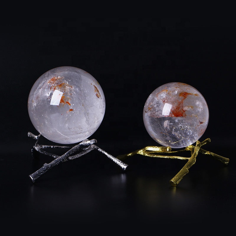 Hot Sale Wholesale High Quality Natural Polished Healing Stones Fire Quartz Crystal Sphere Crystal Crafts For Decoration