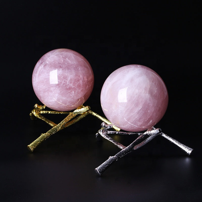 Wholesale Natural Healing Pink Rose Quartz Crystal Ball Crystal Sphere For Decoration
