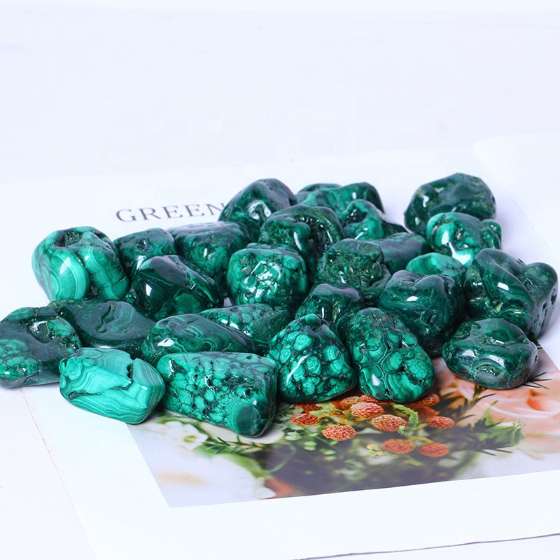 Wholesale High Quality Natural Polished Rough Energy Stones Malachite Tumble Stone Crystal Crafts Gemstone For Home Decoration