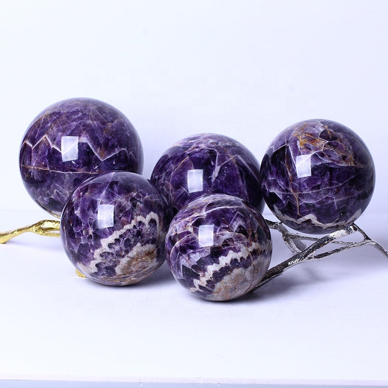 Wholesale Bulk Natural Healing Stones Brazil Uruguay Dream Amethyst Sphere Huge Size Balls Crystal Crafts For Decoration