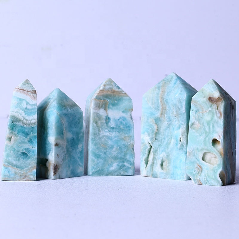 7.Wholesale Natura Healing Crystal Wand Hemimorphite Tower High Quality Natural Home Decoration Crystal Image Folk Home Decoration