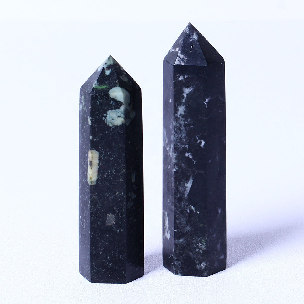 Wholesale bulk Spiritual Quartz Obelisk Healing Stone Tower natural dark palm obsidian Towers crystal Point Wand for decoration
