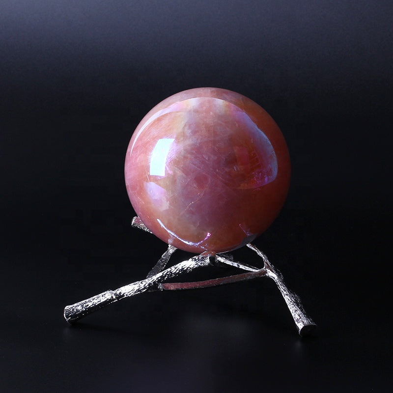 Wholesale Angel Aura Natural Healing Pink Rose Quartz Crystal Ball Crystal Sphere For Decoration