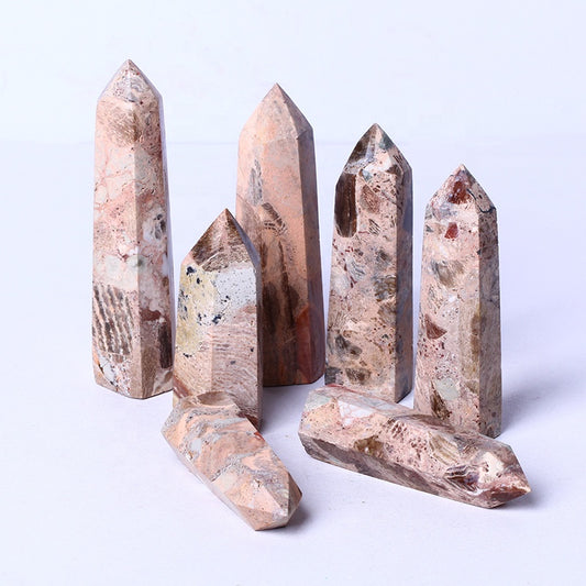 High Quality Natural Crystal Wand Point Picture Jasper Point Pudding Tower Crystal Mineral Specimens For Decoration