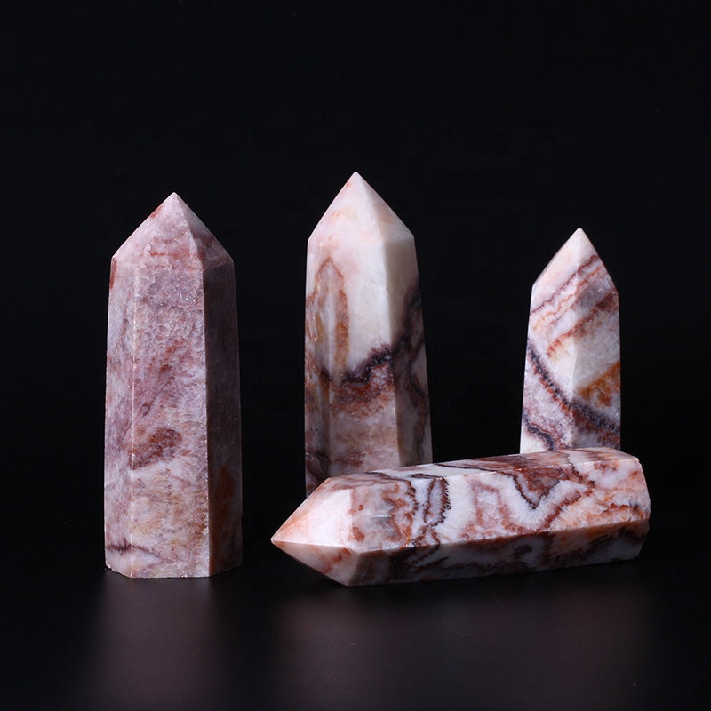 wholesale natural crystal wand Pork stone wand point quartz crystal Crafts tower for healing