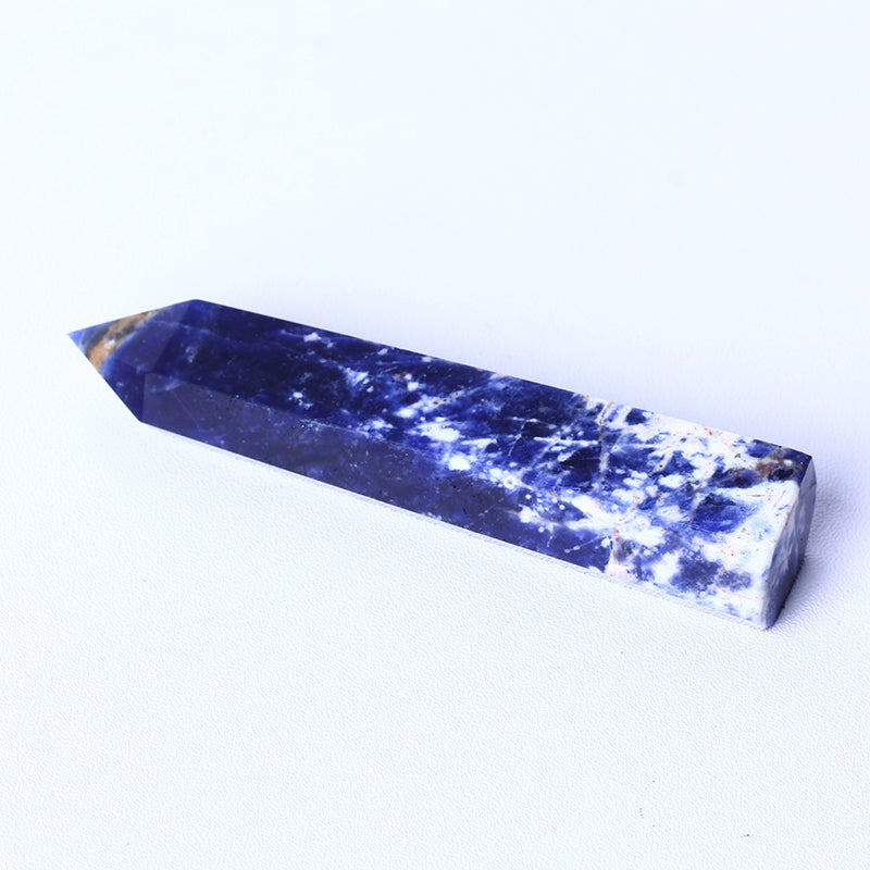 bulk Wholesale Spiritual Quartz Obelisk Healing Stone Tower natural blue sodalite quartz tower crystal Point Wand for decoration