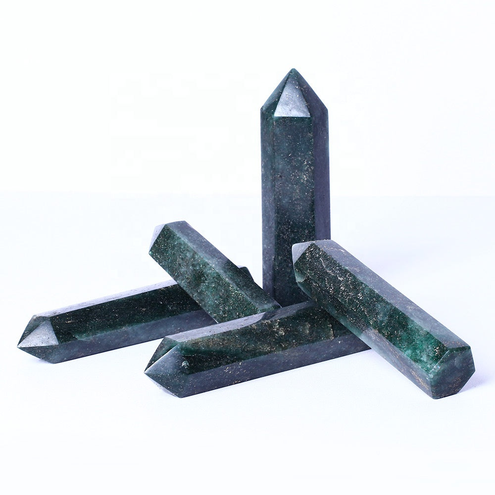 Wholesale bulk Spiritual Quartz Obelisk Healing Stone Tower Green strawberry quartz Towers Point Wand for decoration