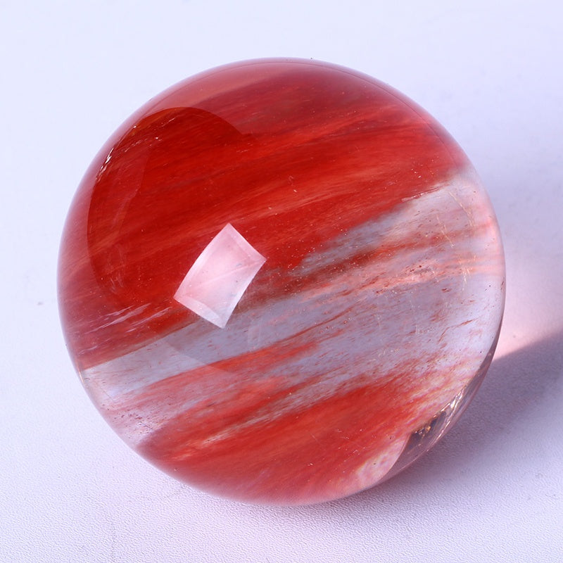 Wholesale Healing Crystal Ball Polished Red Smelting Quartz Crystal Sphere Crystal Crafts For Home Decoration
