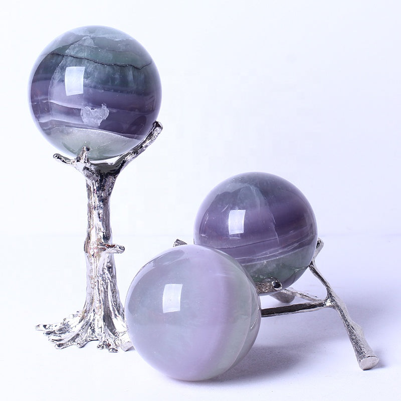Wholesale Polished Healing Quartz Crystal ball High Quality Natural Gemstone Rainbow Fluorite Crystal Spheres For Decoration