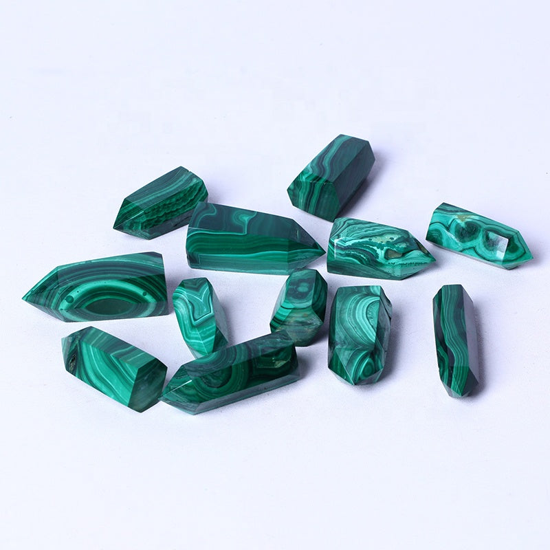 Wholesale Natural Gemstone Wands Polished Crystal Healing Obelisk Mini Malachite Tower Crystal Points For Gift And Decoration