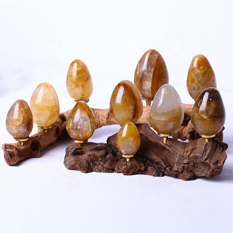 Hot Sale Healing Stones Wholesale Natural Gemstone Eggs Golden Healer Eggs Quartz Crystal For Home Decoration