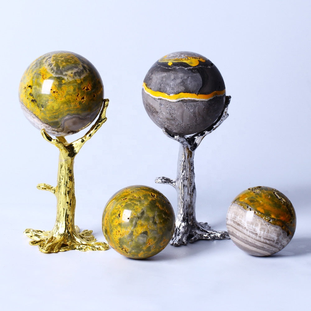 High Quality Wholesale Beautiful Polished Healing Quartz Crystal ball Natural Bumblebee Sphere For Home Decoration