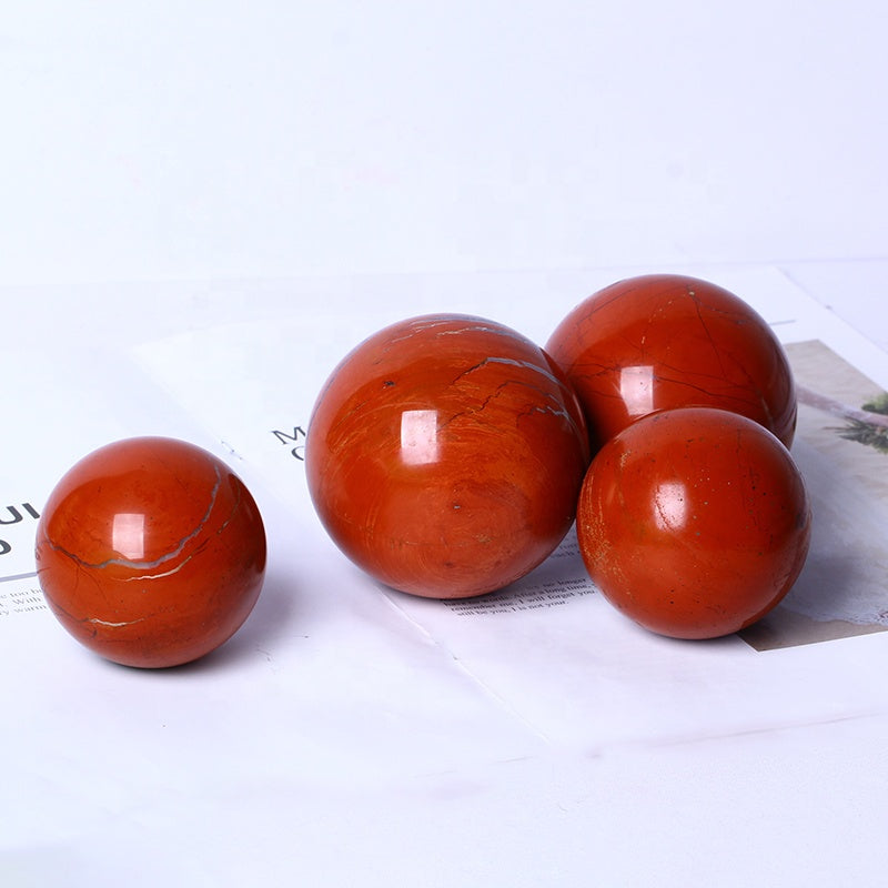 Wholesale Premium Quality Natural Gemstone Healing Crystal Ball Red Jasper Sphere Quartz Crystal For Home Decoration